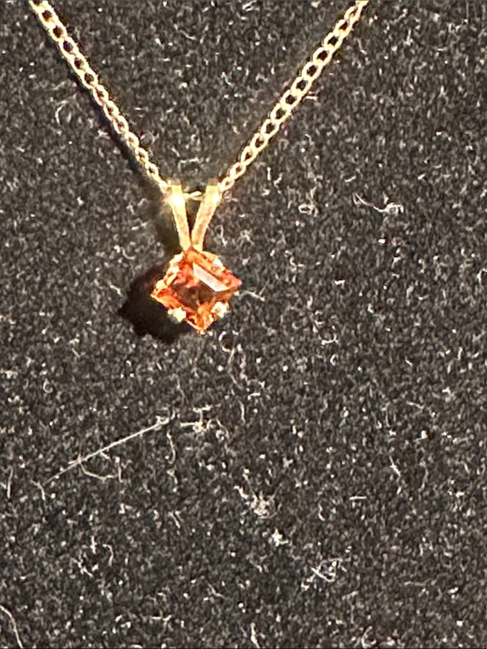 14k gold necklace with square cut citrine